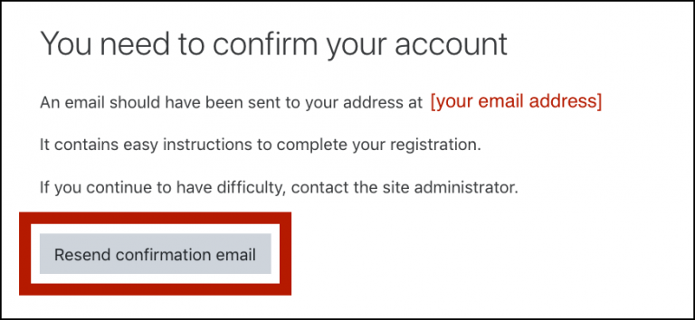 Confirming Your New Account – Help